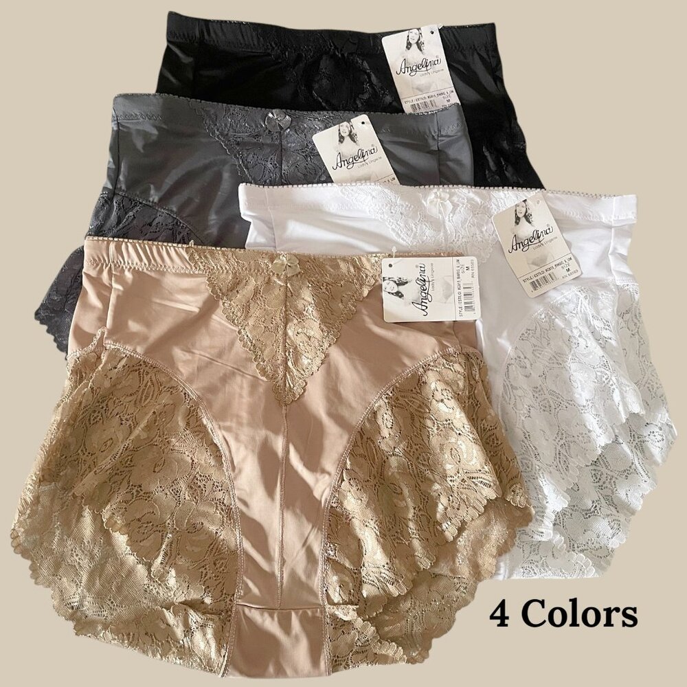 Angelina 6-Pack Lace Trim High Waist Underwear – Wholesale | Multi-Color - Picture 4 of 5